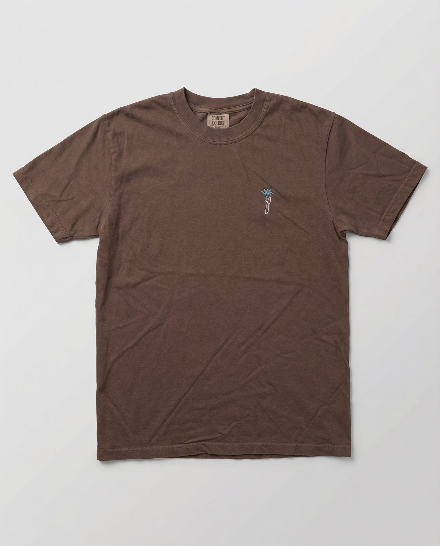 Limited Edition Jas Petals™ Signature Embroidered Tee - Ivory/Espresso